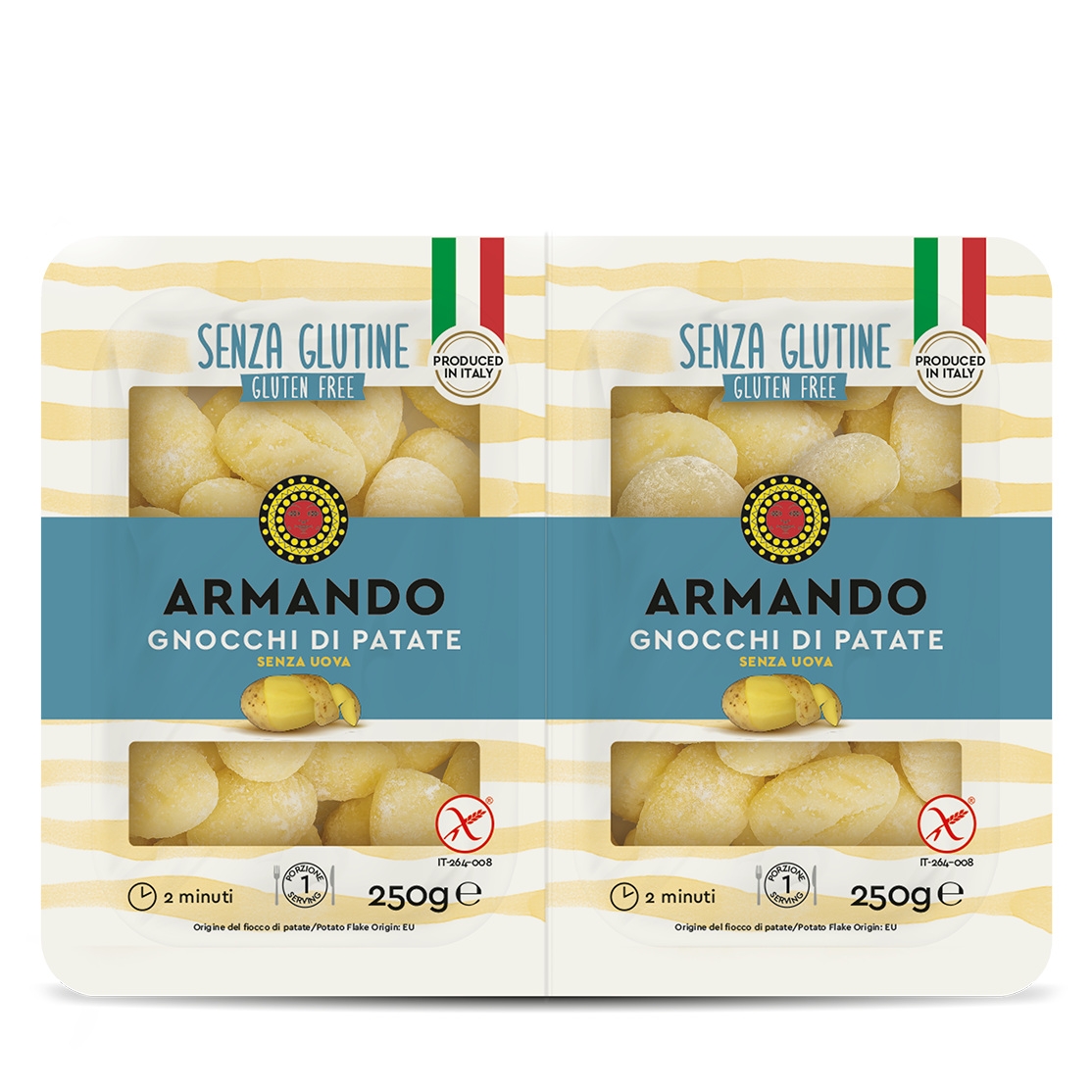 Gnocchi senza glutine 5,50 Kg. 11 x 500g - Confezione 250 g x 2