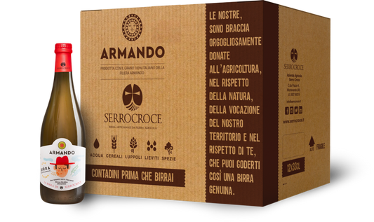 Box Birra. Birra artigianale, stile Saison, da grano 100% italiano della filiera Armando - Affinata in bottiglia.
